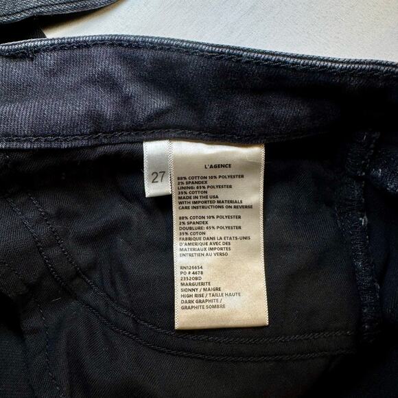 L'AGENCE Marguerite High-Rise Skinny Jeans Women’s Size 27 Dark Stretch Denim - Picture 14 of 16